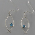 Blue topaz and silver earring