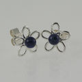 Sodalite and Silver Stud Earrings