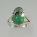 Silver and Chrysoprase Reflective Ring