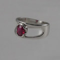 Platinum and ruby engagement ring