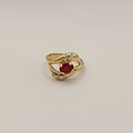 Oval ruby diamond engagement ring