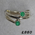 Twin stone emerald ring