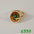  Dress ring - chrome diopside 9ct yellow gold ring