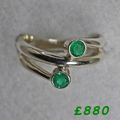 Twin stone emerald ring