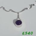 Amethyst necklace silver necklace