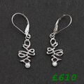 Celtic influence 9ct white gold dropper earrings